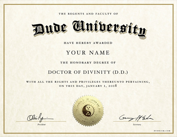 Doctor of Divinity Degree