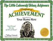 Little Lebowski Urban Acheivers Certificate