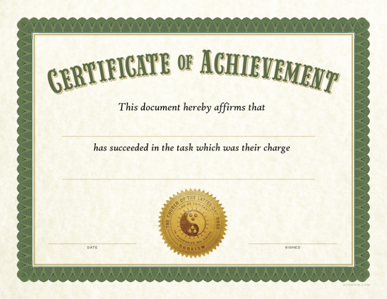 Other Certificates - Dudeism