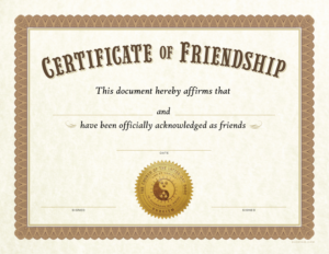 Certificate of Friendship
